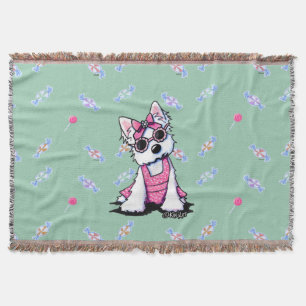 Summer Sweet Olivia Westie Throw Blanket Decke