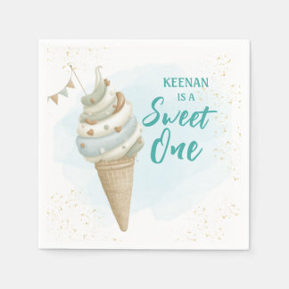 Summer Sweet One Icecream First Birthday  Serviette