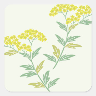 Summer Sweet Soft Green Bloom Bloral Quadratischer Aufkleber