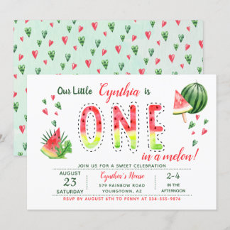 Summer Sweet Watermelon Einladung zum ersten Gebur