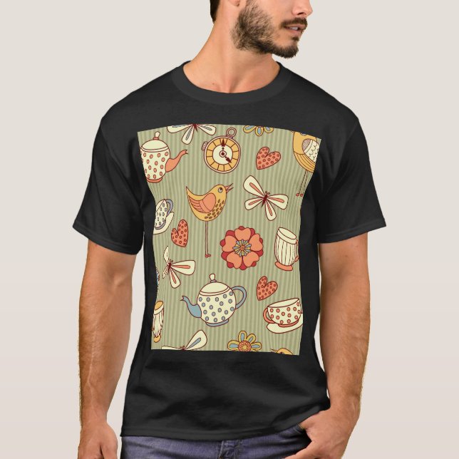 Summer Tee Party: Nahtloses Muster (Vorderseite)