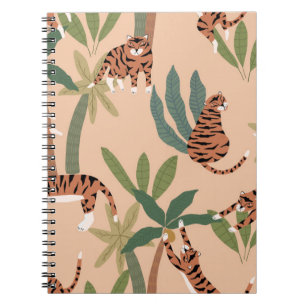 Summer Tigers Palm Trees Exotic Notizblock