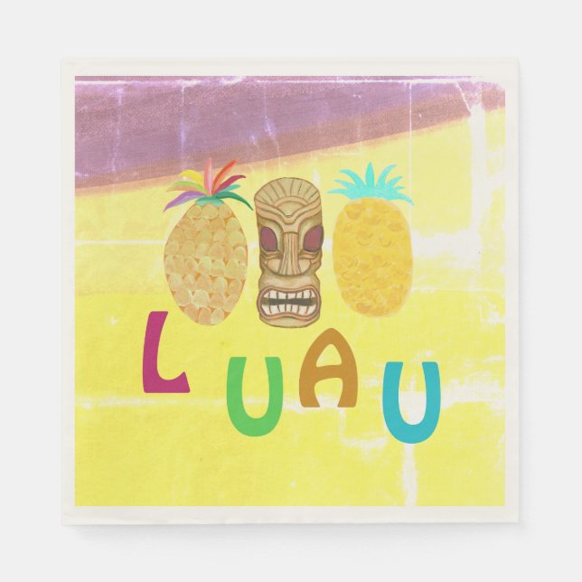 Summer Tiki Pineapple Luau Serviette (Vorderseite)