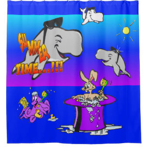 Summer Time Cartoon Duschvorhang
