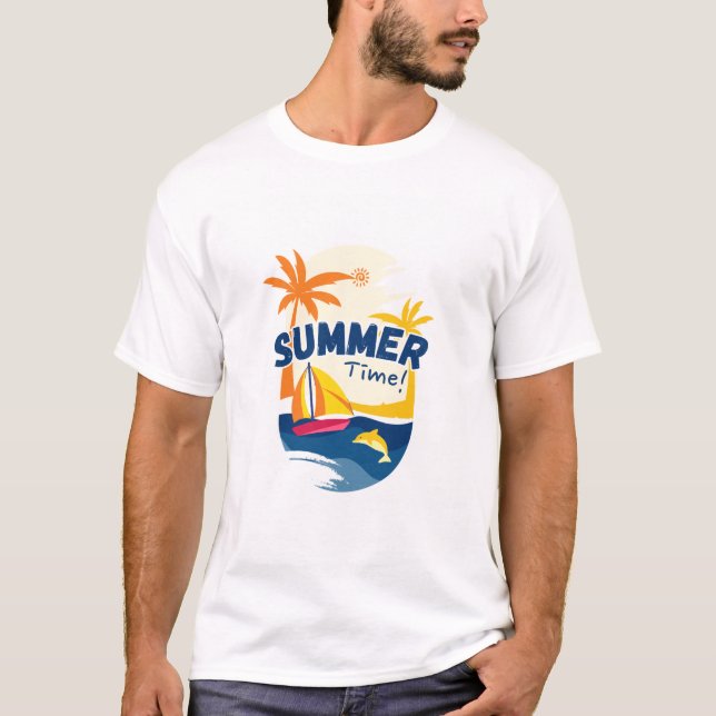 Summer Time" Graphic T - Shirt - Fun & Fresh Vibes (Vorderseite)