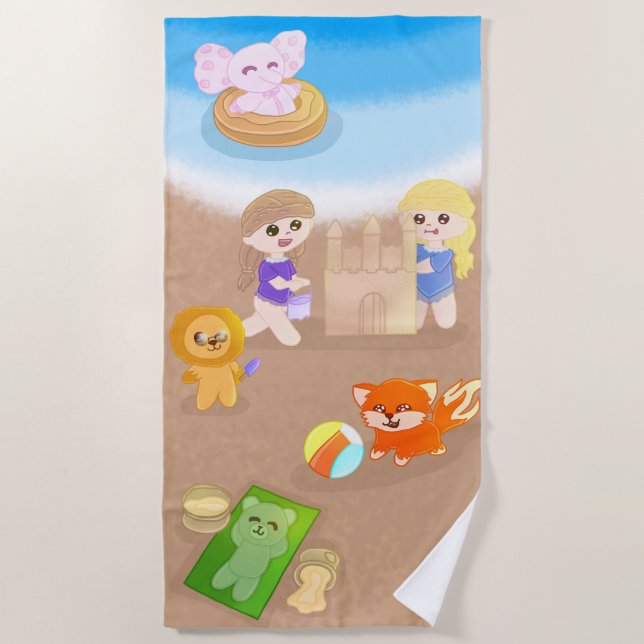 Summer Time Toys Beach Towel For Kids Strandtuch (Vorderseite)