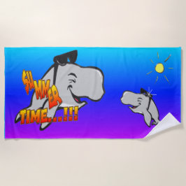 Summer Time Whales Cartoon Beach Handtuch