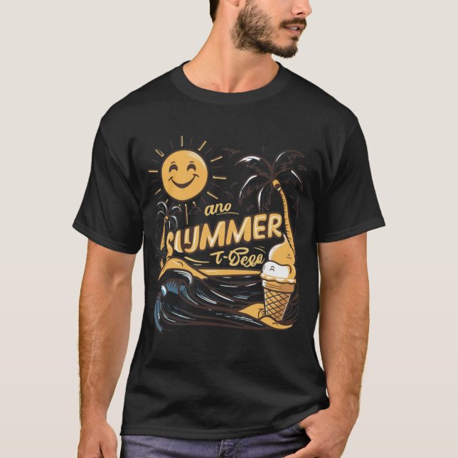 Summer to Shirt Design, Beach T - Shirt Design. (Vorderseite)