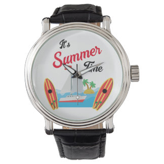 Summer Travel Time Beach Waves Urlaub Ozean Armbanduhr