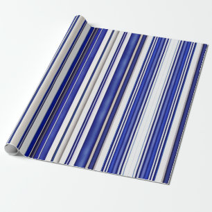 Summer trendy Navy Blue Boat Stripes Collection Geschenkpapier