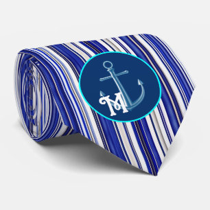 Summer trendy Navy Blue Boat Stripes Collection Krawatte