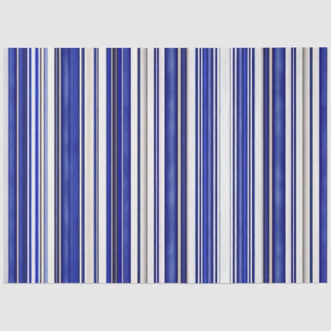 Summer trendy Navy Blue Boat Stripes Collection Seidenpapier (Vorderseite)