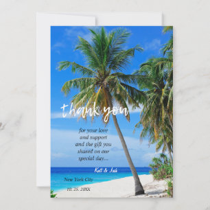 Summer Tropical Beach Palm Wedding Danke CARD Einladung