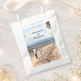 Summer Tropical Beach Wedle Couple Custom Geschenktütchen