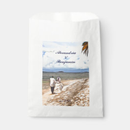 Summer Tropical Beach Wedle Couple Custom Geschenktütchen