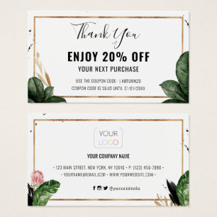 Summer Tropical Blätter Business Logo Discount Car
