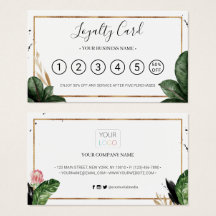 Summer Tropical Blätter Loyalty Punch Card