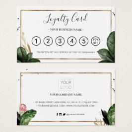 Summer Tropical Blätter Loyalty Punch Card