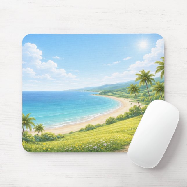 Summer Tropical Coast Mouse Pad Mousepad (Mit Mouse)
