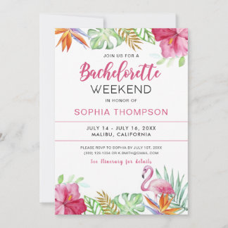 Summer Tropical Flamingo Bachelorette Einladung