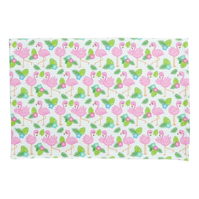 Summer Tropical Flamingo und Blumenmuster Kissenbezug (Vorderseite)