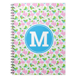 Summer Tropical Flamingo und Blumenmuster Notizblock