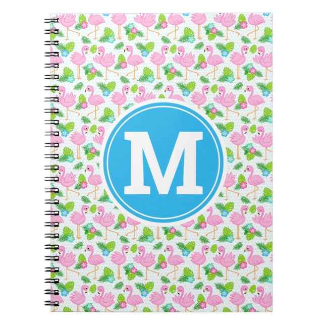 Summer Tropical Flamingo und Blumenmuster Notizblock (Vorderseite)