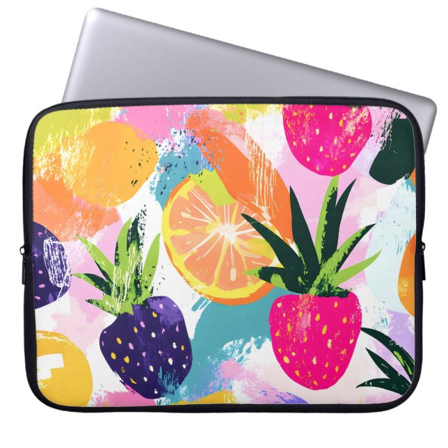 Summer Tropical Fruit Fiesta Laptopschutzhülle (Vorderseite)