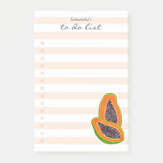 Summer Tropical Papaya Obstes Post-it Klebezettel (Vorderseite)