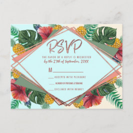 Summer Tropical Pineapa Blätter Blumenkohl UAWG Einladungspostkarte