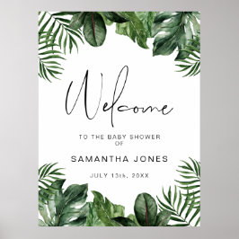 Summer Tropical Portrait Baby Dusche Willkommen Poster