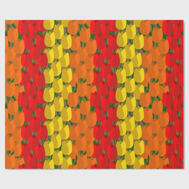 Summer Tulip Field Geschenkpapier (Flach)