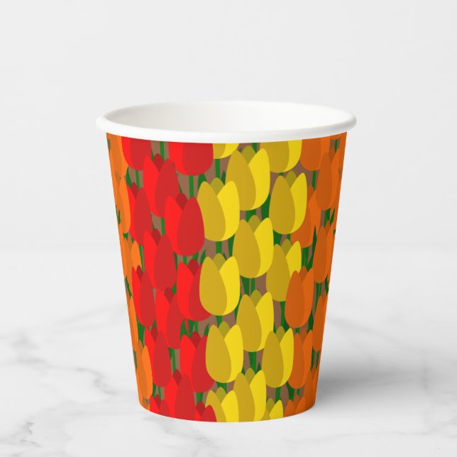 Summer Tulip Field Pappbecher (Vorderseite)