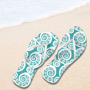 Summer Turquoise Nature inspiriert Curly-Wirbel Flip Flops