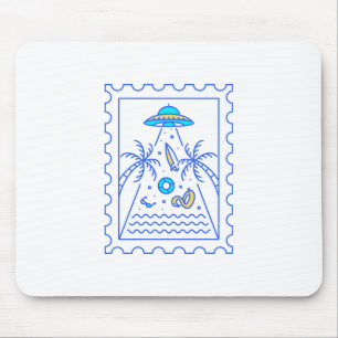 Summer Ufo Invasion Postamt Briefmarke Mousepad