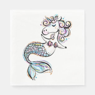 Summer Unicorn Mermaid Serviette