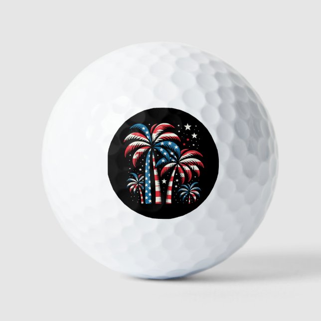 Summer USA Flag 4. Juli Golfball (Vorderseite)
