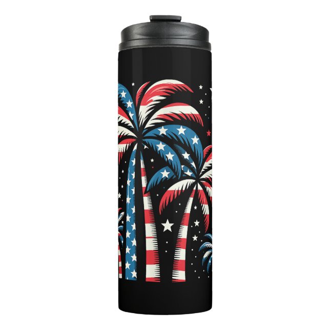 Summer USA Flag 4. Juli Thermosbecher (Vorderseite)