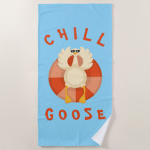 Summer Vacation Beach Chill Goose Swim Ring Blau