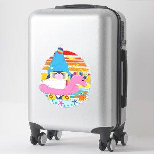 Summer Vacation Beach Gnome Aufkleber