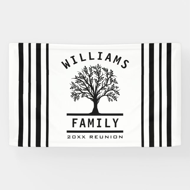 Summer Vacation Road Trip Family Wiedersehen Tree Banner (Horizontal)
