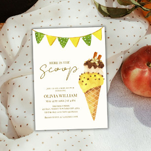 Summer Vanilla The Scoop Ice Cream Baby Dusche Einladung