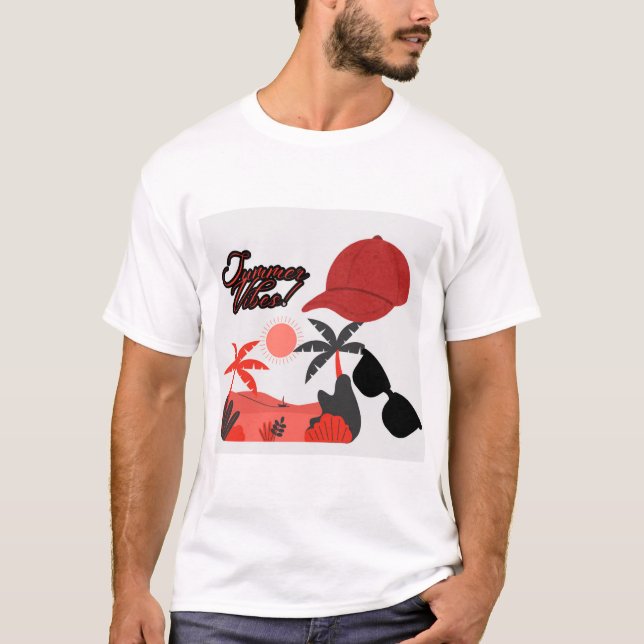 Summer Vibe White Men's Short-Sleeve T-shirt (Devant)