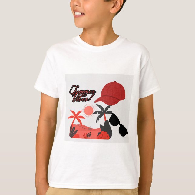 Summer Vibe White Short-Sleeve T-shirt for boys (Vorderseite)