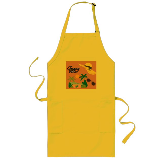 Summer Vibe Yellow  Lange Schürze (Vorne)