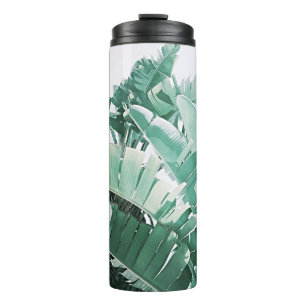 Summer Vibes Banana Blätter Blassgrün Thermosbecher