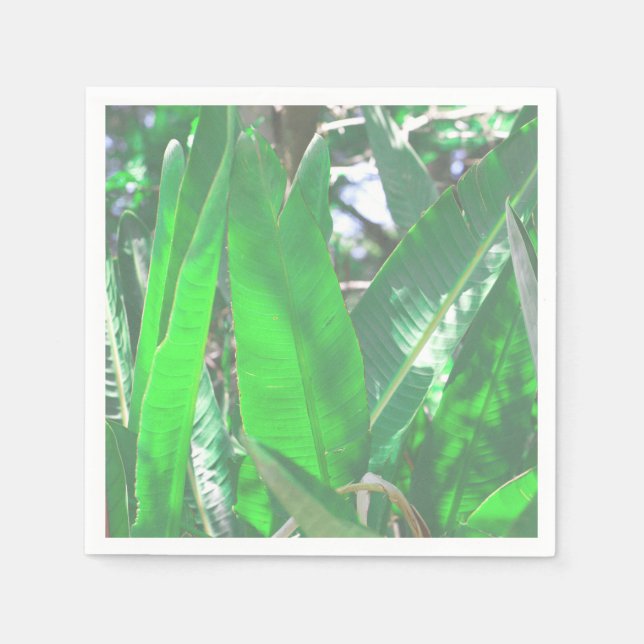Summer Vibes Banana Tree Blätter Blassgrün Serviette (Vorderseite)