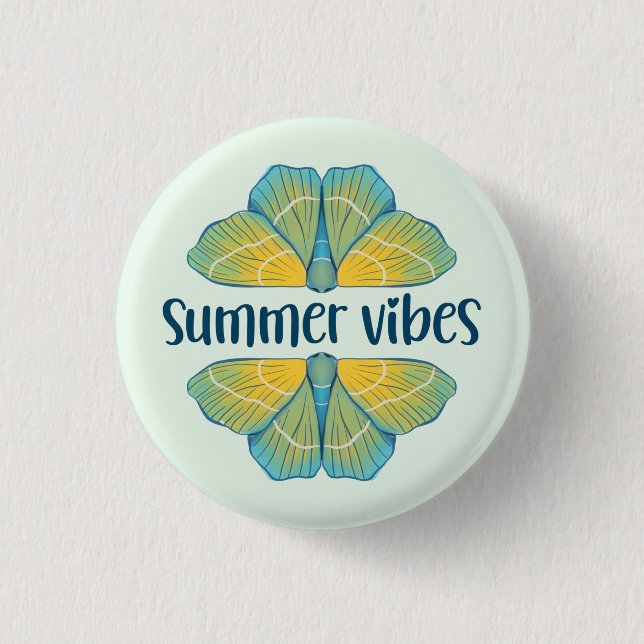 Summer Vibes Butterfly Button (Vorderseite)