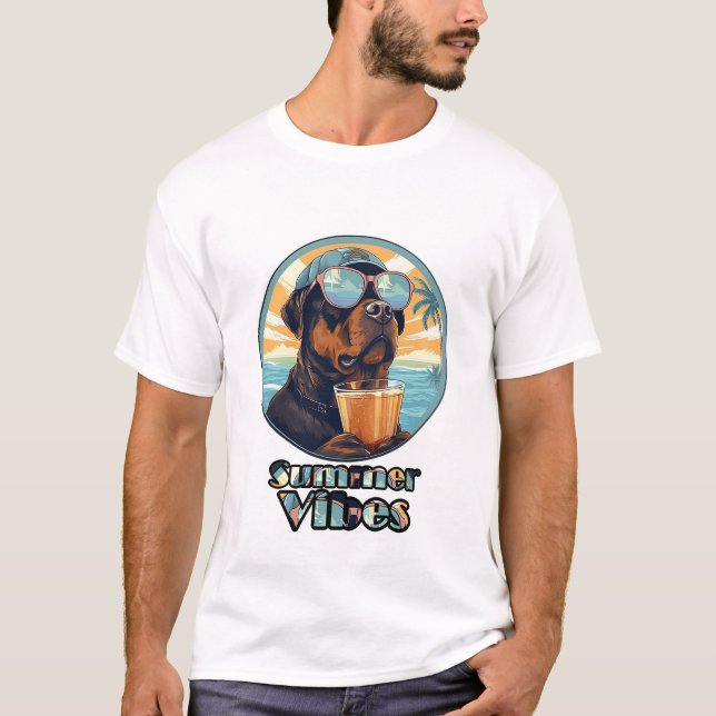 Summer Vibes Dog – Cool Beach Mood Tee (Vorderseite)
