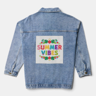 Summer Vibes Floral Design-54504 Hoodie Jeansjacke